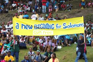 2003년 평화 시위에 참석한 솔로몬 제도 주민들