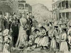 1901년 콘월과 요크 공작 부부(후일 조지 5세 국왕과 메리 왕비)의 모리셔스 방문