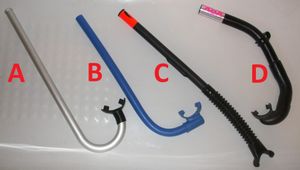 기본 측면 장착 스노클 모양