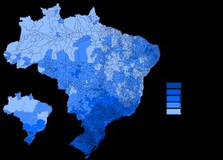 2022년 백인 브라질인 (단독/단일 인종)