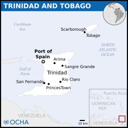 트리니다드 토바고 위치 지도 (2013)
