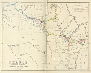 1814년 파리 조약(5월 30일) 제3조에 명시된 프랑스의 동부 국경