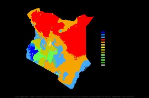 케냐의 쾨펜 기후 구분 지도