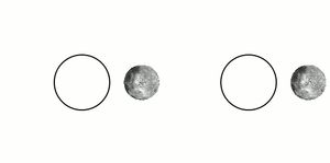 조석 고정의 애니메이션. 달도 지구에 고정되어 있으며, 가장 가까운 예이다.