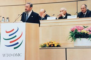 1998년 5월, 스위스 제네바에서 쿠바 지도자 피델 카스트로