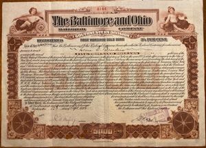 채권은 기업이 운영 자금을 조달하기 위해 사용하는 차입의 한 형태이다. 볼티모어 앤 오하이오 철도(The Baltimore and Ohio Railroad)가 발행한 채권