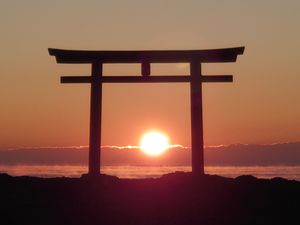 오아라이 이소사키 신사(Oarai Isosaki Jinja)에서의 첫 해돋이
