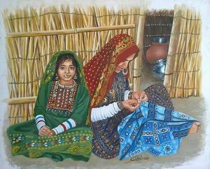 신드주 여성들의 전통 의복