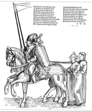 터키 습격자들이 노예 띠에 묶인 포로들을 옮기다