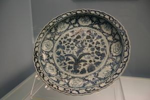 원(元) 청화 자기 접시