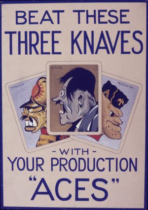 아돌프 히틀러, 베니토 무솔리니와 함께 풍자당한 쇼와 천황