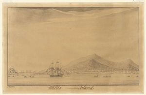 1767년 새뮤얼 왈리스 선장이 그린 왈리스 섬 그림