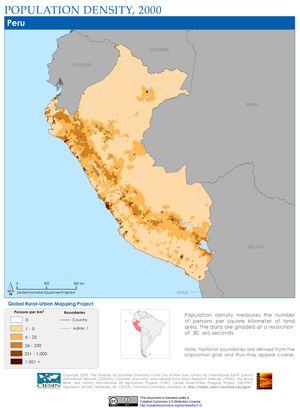 2000년 페루 인구 밀도