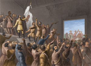 1846년 곰 깃발 혁명은 캘리포니아 공화국을 선포하고 미국의 캘리포니아 정복을 예고했다.