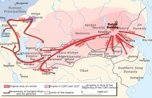 1227년 칭기즈칸 사망 당시 몽골 제국