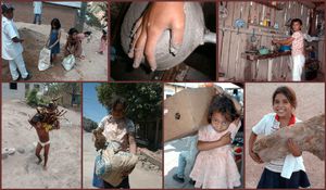 중앙아메리카에서 아동 노동에 종사하는 소녀들