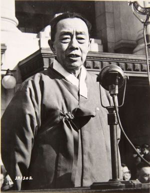 남편 김규식 (1947년 무렵)