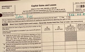 미국에서 자본 이득을 보고하는 데 사용되는 세금표