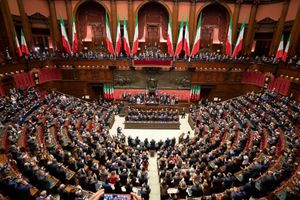 2022년 2월 3일 세르지오 마타렐라 대통령 취임식을 위한 합동회의를 연 이탈리아 의회