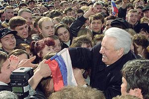 벨고로드에서 열린 선거 대집회에서 (1996년 4월 4일)