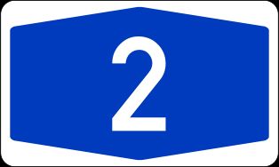 분데스아우토반 2 노선 번호 표지판