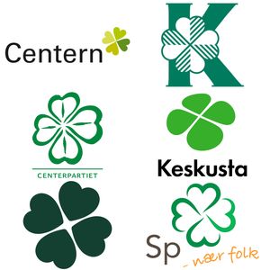 네잎 클로버는 북유럽 및 동유럽의 여러 농민 정당에서 상징으로 사용된다.