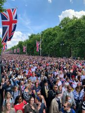 2022년 엘리자베스 2세의 플래티넘 주빌리에 참석한 군중