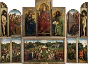 1432년 위베르트와 얀 반 에이크가 완성한 겐트 제단화(Ghent Altarpiece)