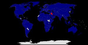 이라크가 외교 관계를 맺고 있는 국가들.