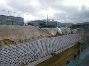 전주시 부근에서 복선전철화 공사가 진행 중인 모습