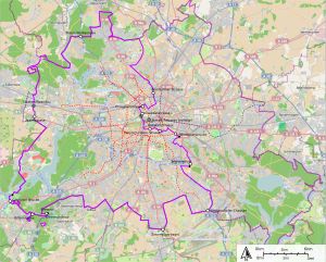 베를린 장벽이 있는 서베를린과 동베를린