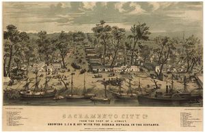 1849년, 캘리포니아 골드러시의 경제 중심지였던 새크라멘토