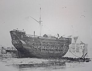 죄수선 HMS Discovery는 1818년부터 1834년까지 뎁트퍼드에서 죄수선으로 사용되었다.