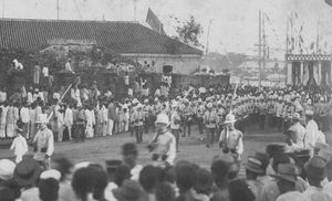 필리핀에서 행진하는 스페인 주둔군