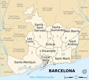 바르셀로나 행정구역 지도