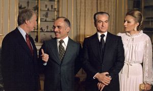 1977년 카터와 후세인 국왕(King Hussein), 이란의 샤(Shah of Iran)