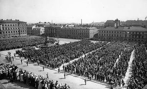 공화국 수호법을 통과시키게 만든 라푸아 운동의 "농민 행진".