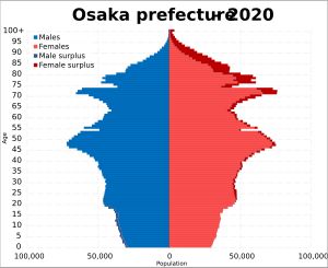 2020년 오사카부 인구 피라미드