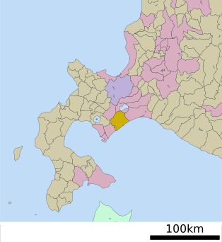 홋카이도 [[이부리 종합진흥국]] 내 시라오이 위치