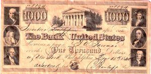미합중국 제2은행(Second Bank of the United States)이 1840년 12월 15일 발행한 1000USD 약속어음