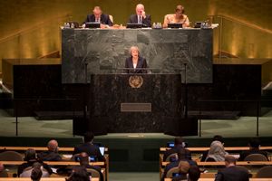 유엔총회에서 (2016년 9월 20일).