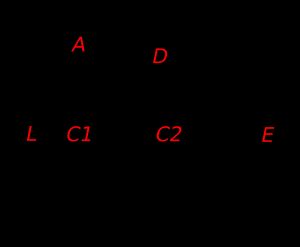간단한 수정 라디오의 회로 다이어그램