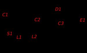전형적인 "느슨한 결합기" 수정석 라디오 회로
