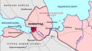 1941년 9월 21일 기준 레닌그라드 전선도.