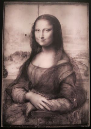 레오나르도 다 빈치의 모나리자 적외선 반사 사진