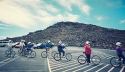 로드바이크를 타는 관광객