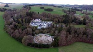 스코틀랜드 바로니 성에 있는 폴란드의 스코틀랜드 지도