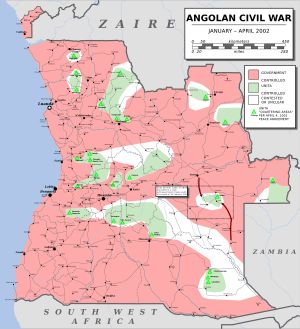 2002년 평화협정 발효 직전 앙골라의 상황