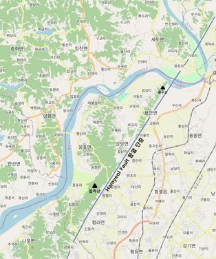 익산시 용안면-성당면-함라산 일대에 발달하는 함열 단층의 선구조(lineament)의 자취