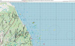 강원도의 지진과 단층 분포도
